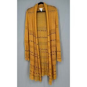 Soft Surroundings Mustard Open Knit Cardigan